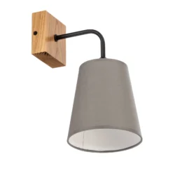 Envostar Risco aplique de pared 1 luz pantalla tela gris