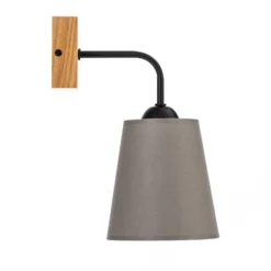 Envostar Risco aplique de pared 1 luz pantalla tela gris