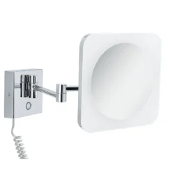 Espejo cosmético LED Paulmann Jora, IP44 con interruptor, plateado