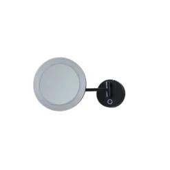Espejo de cortesía Lucande LED Fyria, negro, acero, CCT
