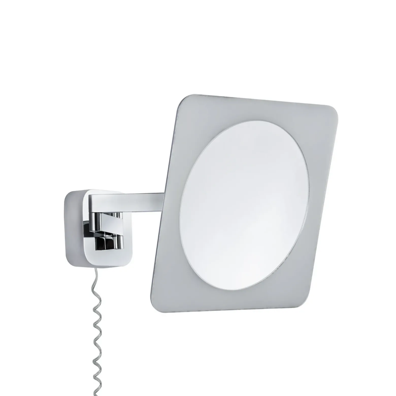 Espejo de pared LED Paulmann Bela, cromado, IP44, enchufe