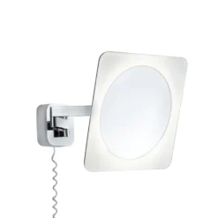 Espejo de pared LED Paulmann Bela, cromado, IP44, enchufe
