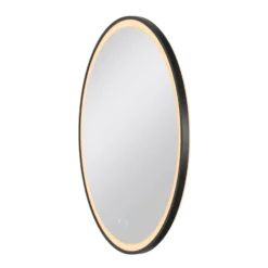 Espejo de pared LED SLV Trukko IP44 CCT negro Ø 80 cm