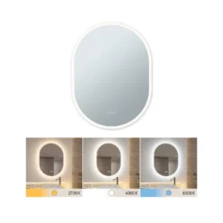 Espejo de pared Paulmann Mirra 80 x 60 cm CCT atenuable blanco