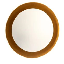 Espejo LED Bega Studio Line negro-latón, Ø 50 cm