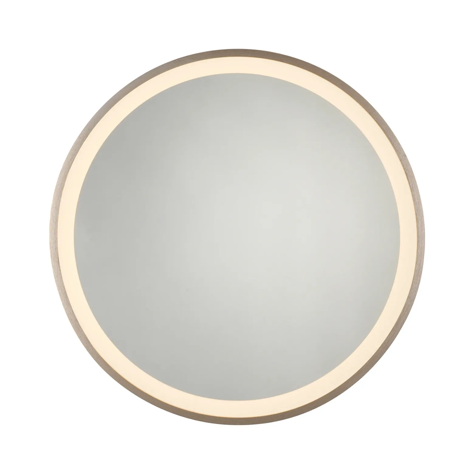 Espejo LED de pared VIDRO, bronce, Ø 46 cm, batería externa, interruptor