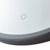 Espejo LED Lucande Lelin, Ø 45 cm, negro, aluminio, CCT