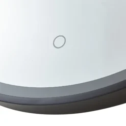 Espejo LED Lucande Lelin, Ø 60 cm, negro, aluminio, CCT