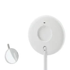 Espejo Lindby LED recargable Renki, blanco, plástico, atenuable
