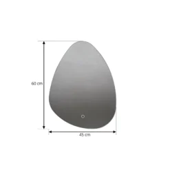 Espejo Lucande LED Celestiel, en forma de gota, CCT, 60 cm