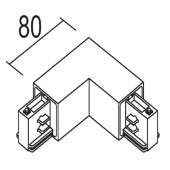 Esquina Ivela 90° tierra interior para LKM Quadro, plata