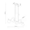 Estera lámpara colgante, cristal opalino, madera, 9 luces