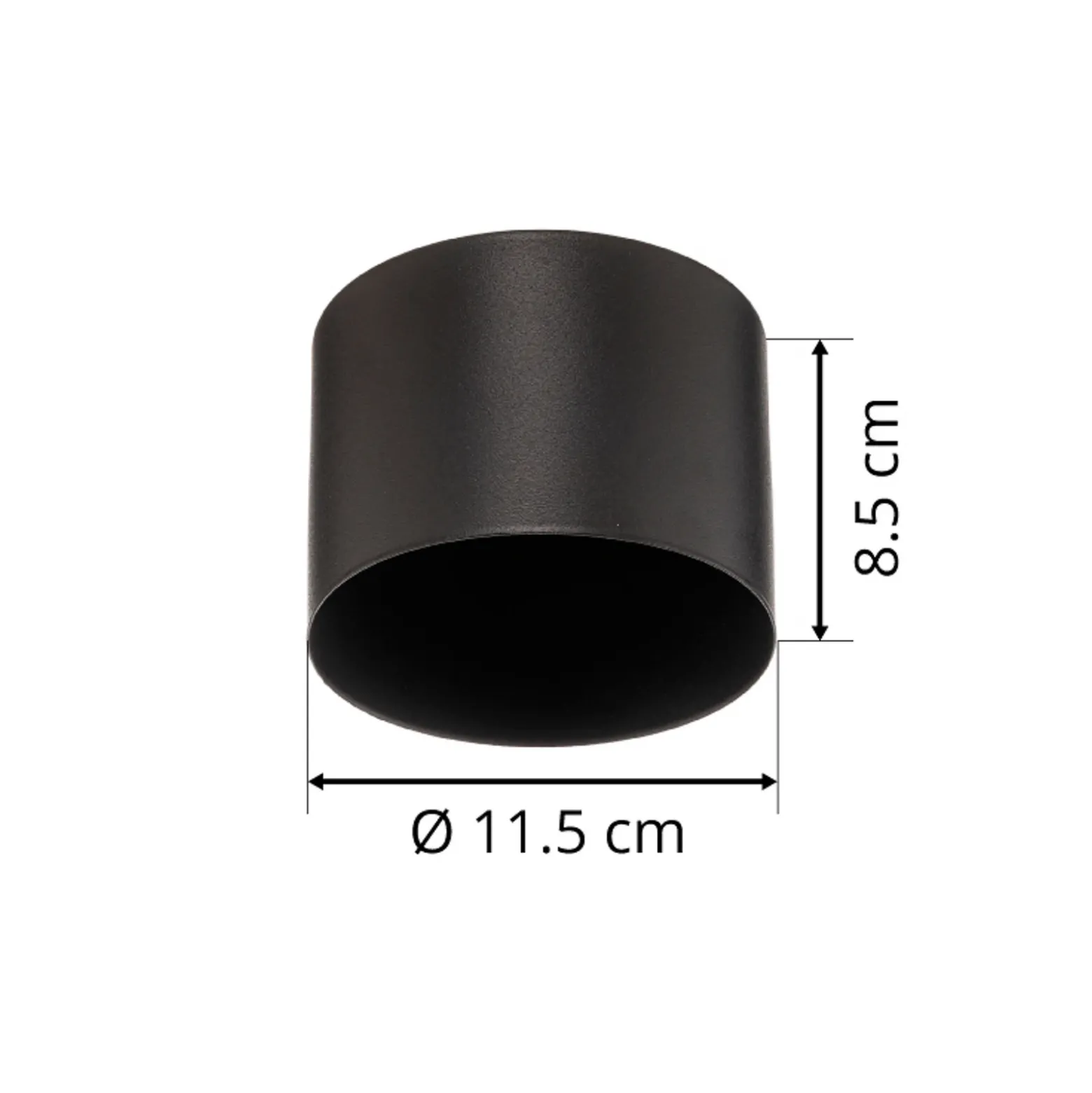 Euluna downlight de techo Chloe, negro, Ø 11,5 cm acero rígido