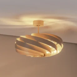 Euluna plafón Vento, beige, Ø 60 cm