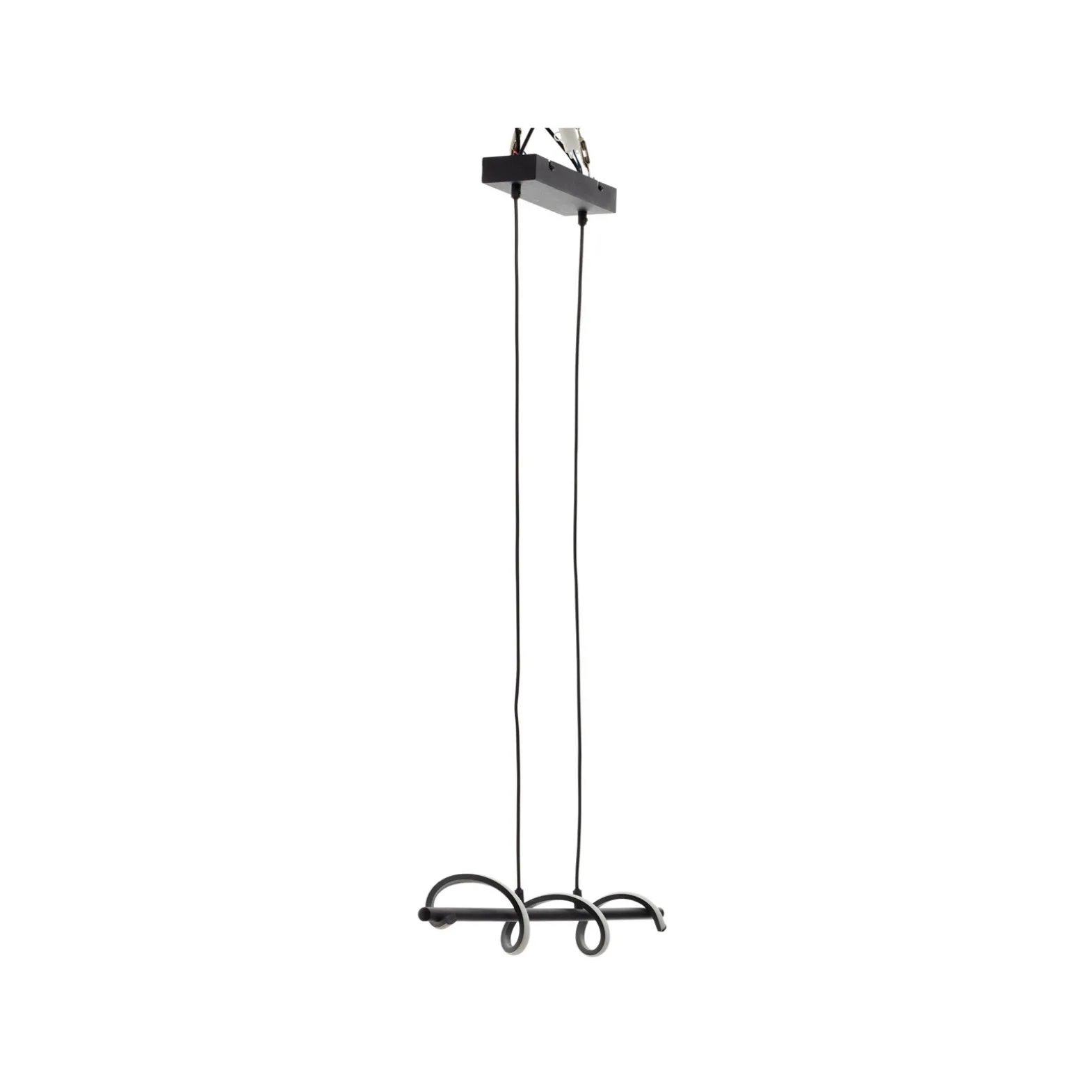 Eunice Lámpara colgante LED, longitud 80 cm, negro, metal
