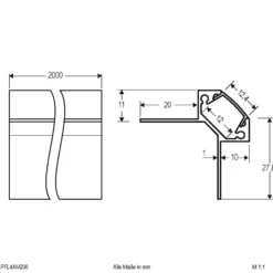EVN APFL4 perfil de baldosa exterior 200cmx3,8cm