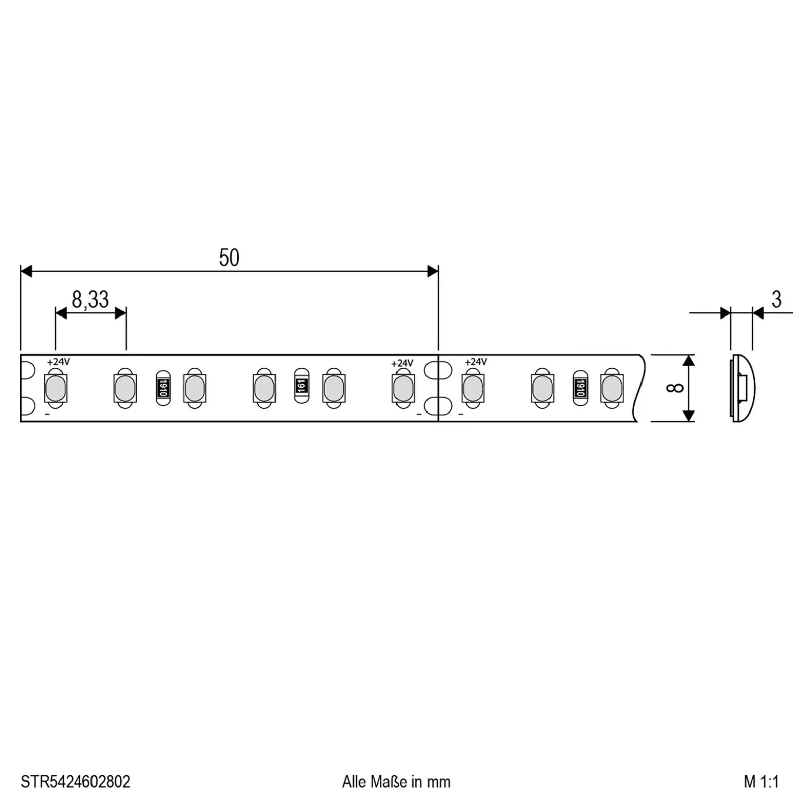 EVN STR5424 Tira LED IP54 5m 48W 3,000K