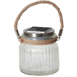 Farol de mesa LED solar Jar de cristal