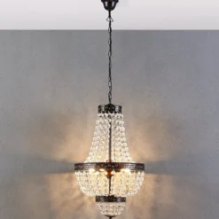 Fascinante lámpara colgante Jorve con cristal