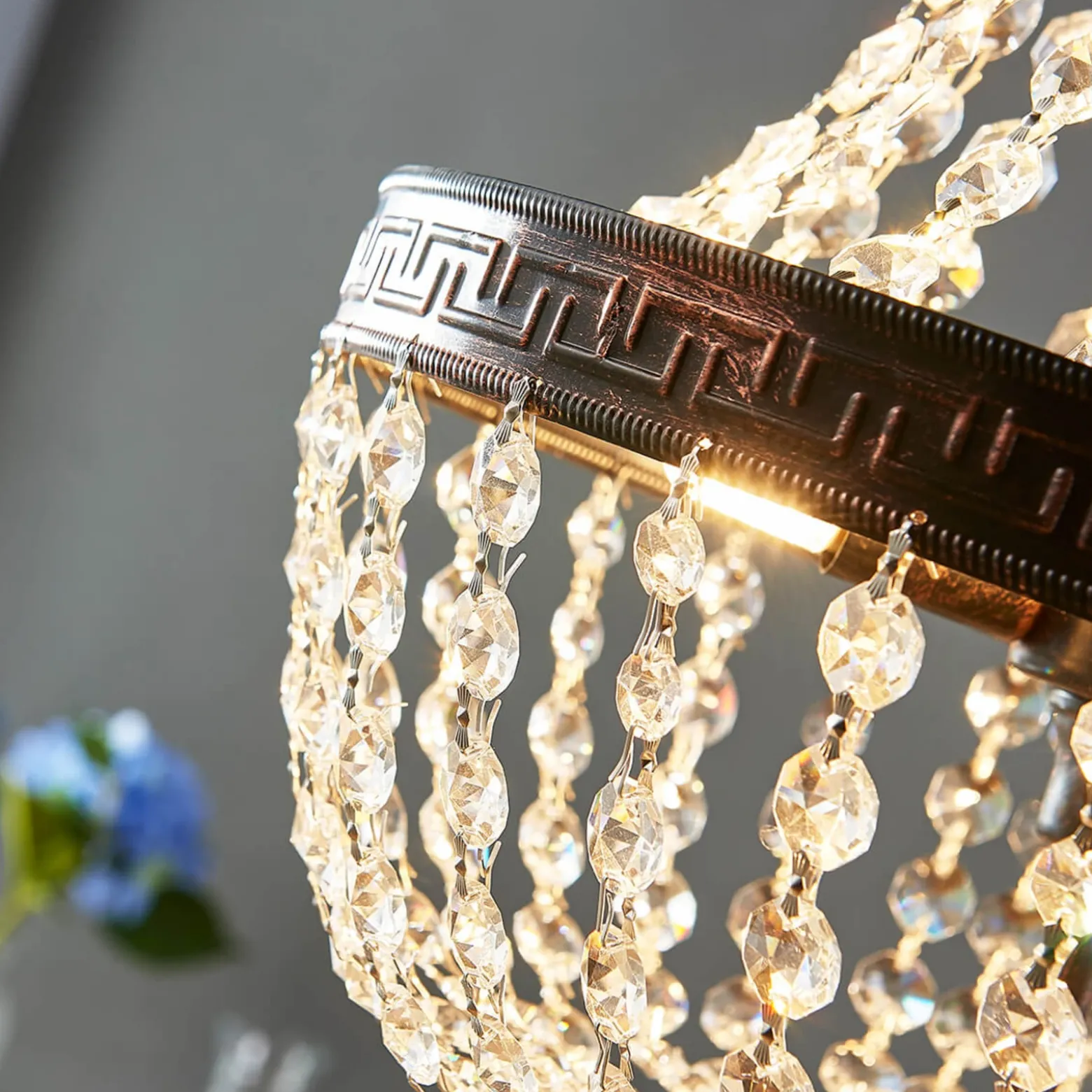 Fascinante lámpara colgante Jorve con cristal