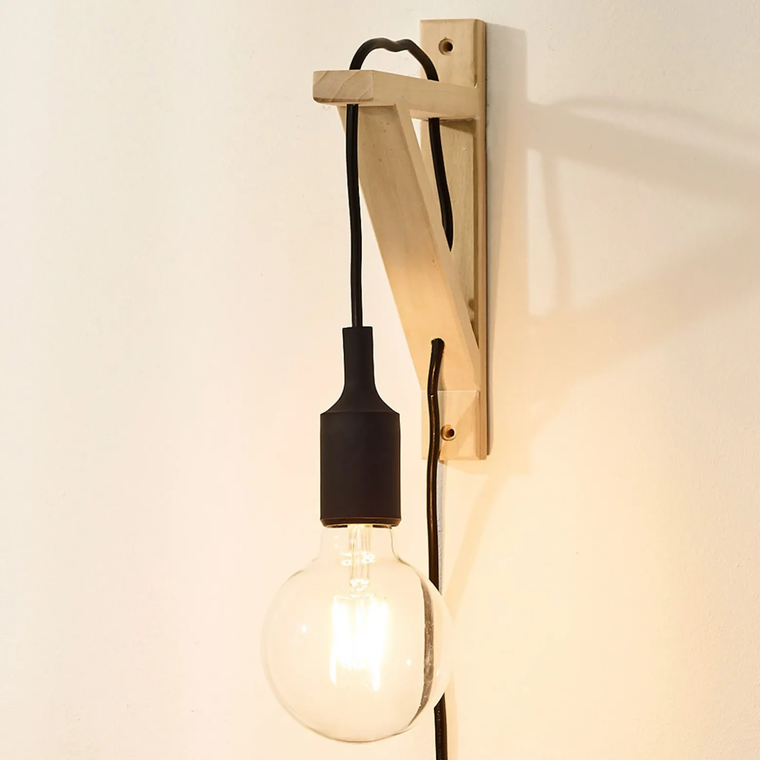 Fix aplique de pared, portalámpara negro