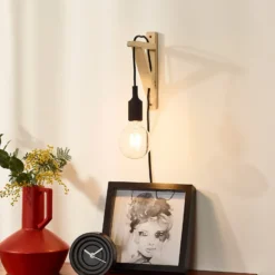 Fix aplique de pared, portalámpara negro