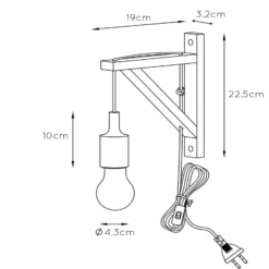 Fix aplique de pared, portalámpara negro
