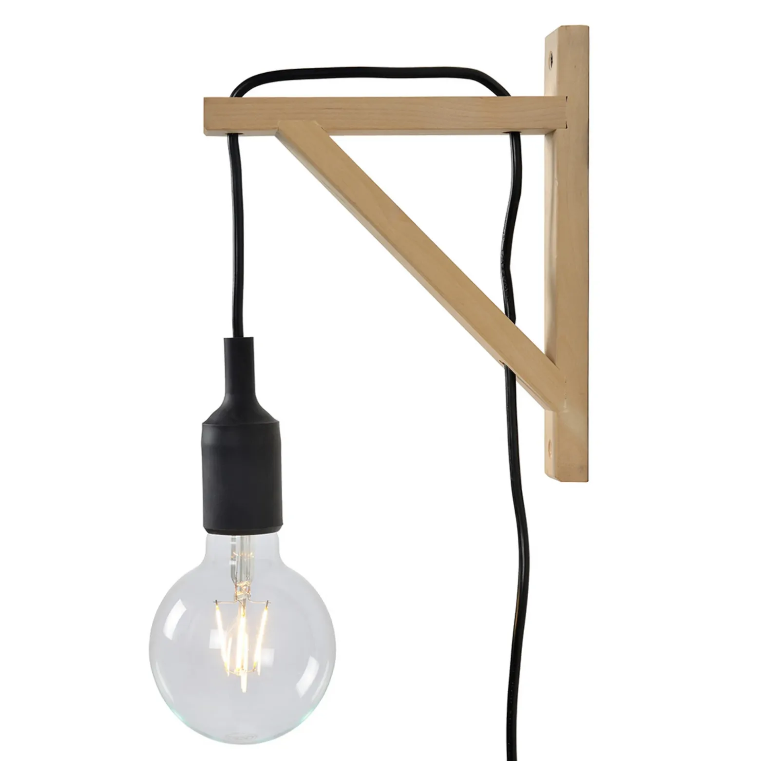 Fix aplique de pared, portalámpara negro