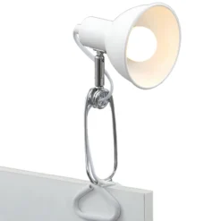 Fix lámpara de pinza, pantalla de metal, blanco