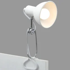 Fix lámpara de pinza, pantalla de metal, blanco