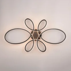 Fly Plafón LED, negro mate, 3.000 K, 83 cm x 45 cm