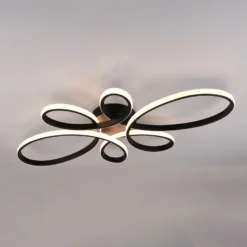 Fly Plafón LED, negro mate, 3.000 K, 83 cm x 45 cm