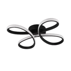 Fly Plafón LED, negro mate, 3.000 K, 40 cm x 40 cm