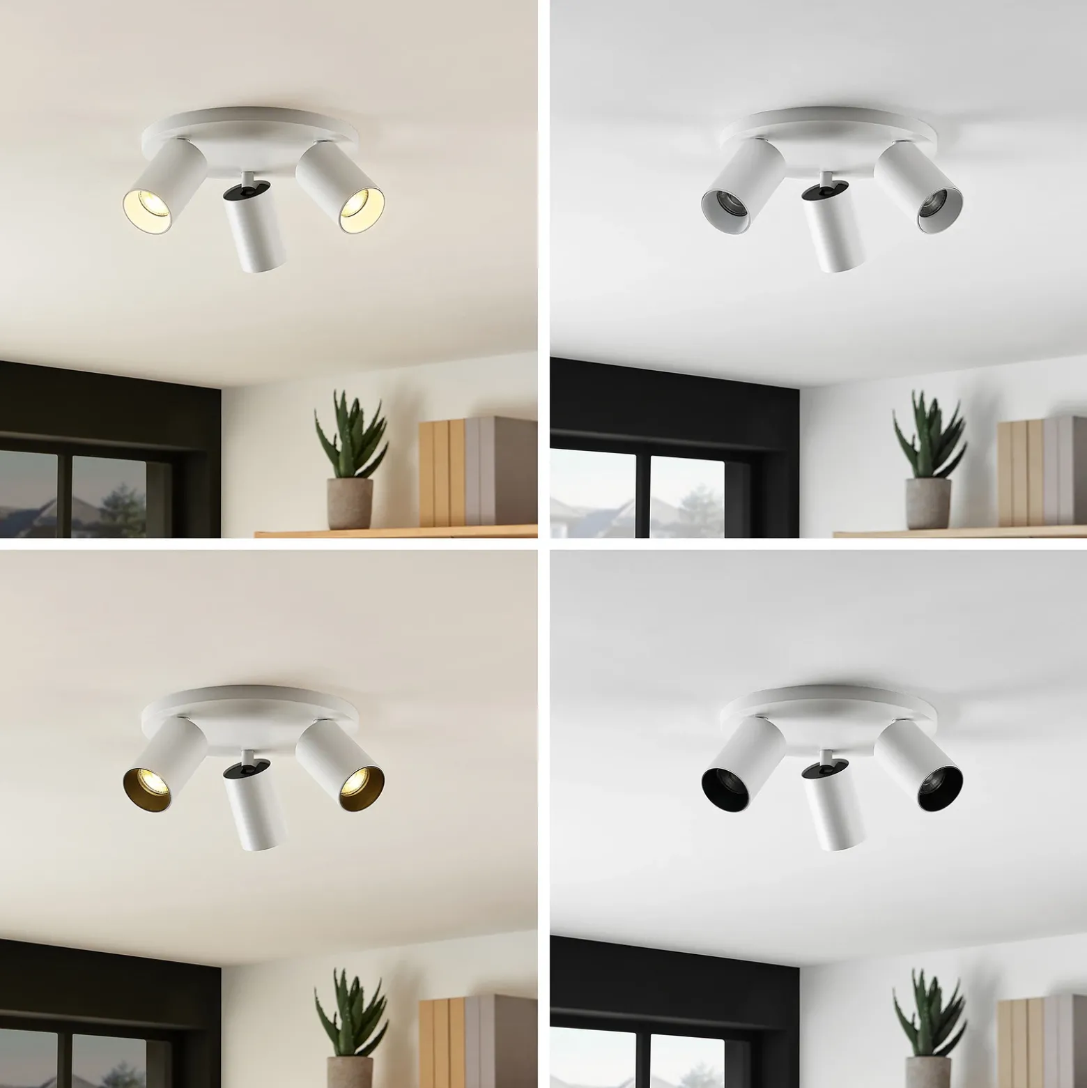 Foco Arcchio Brinja, blanco, redondo, Ø 6 cm, 3 luces, GU10