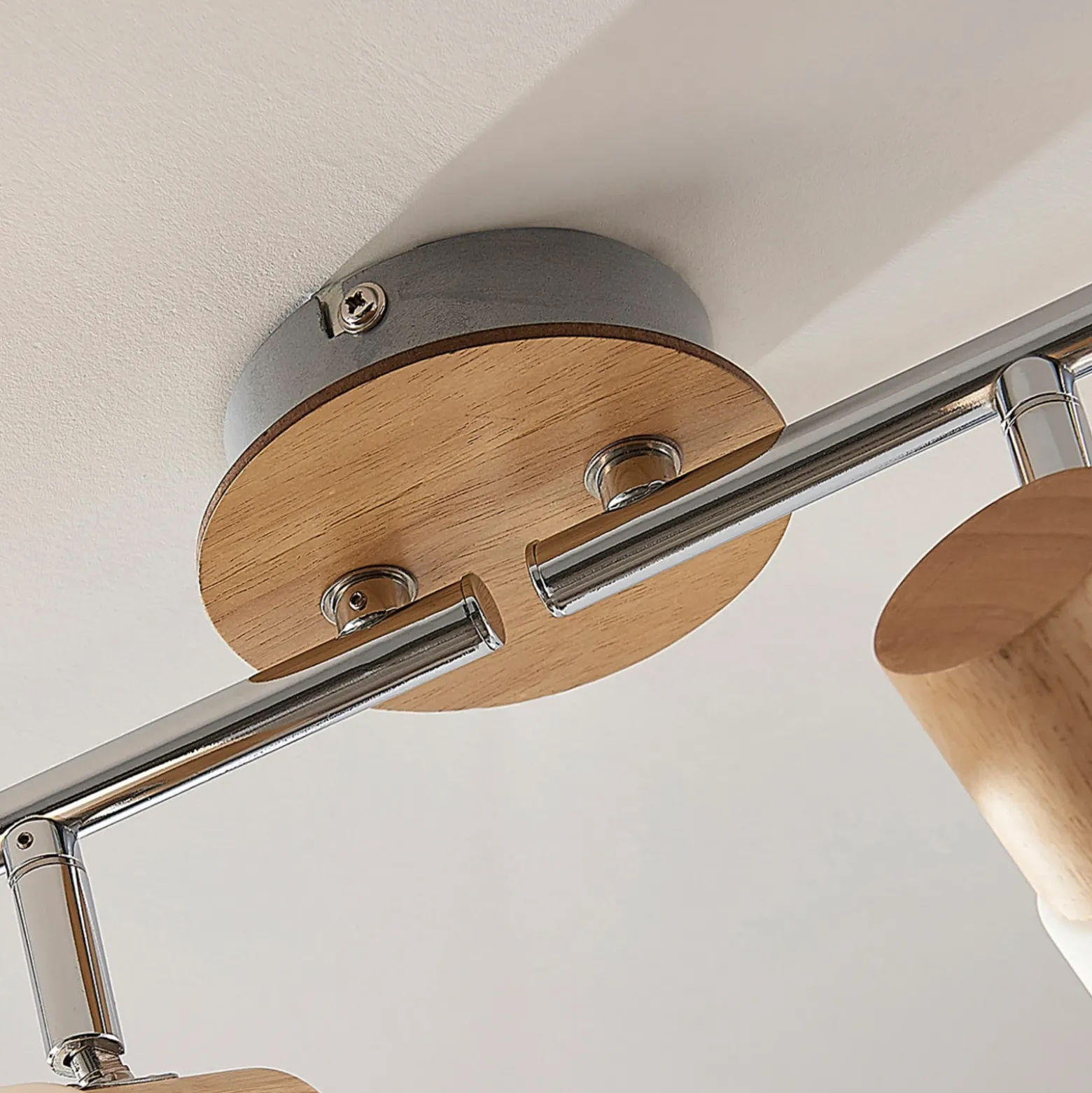 Foco de madera Christoph, 4 luces