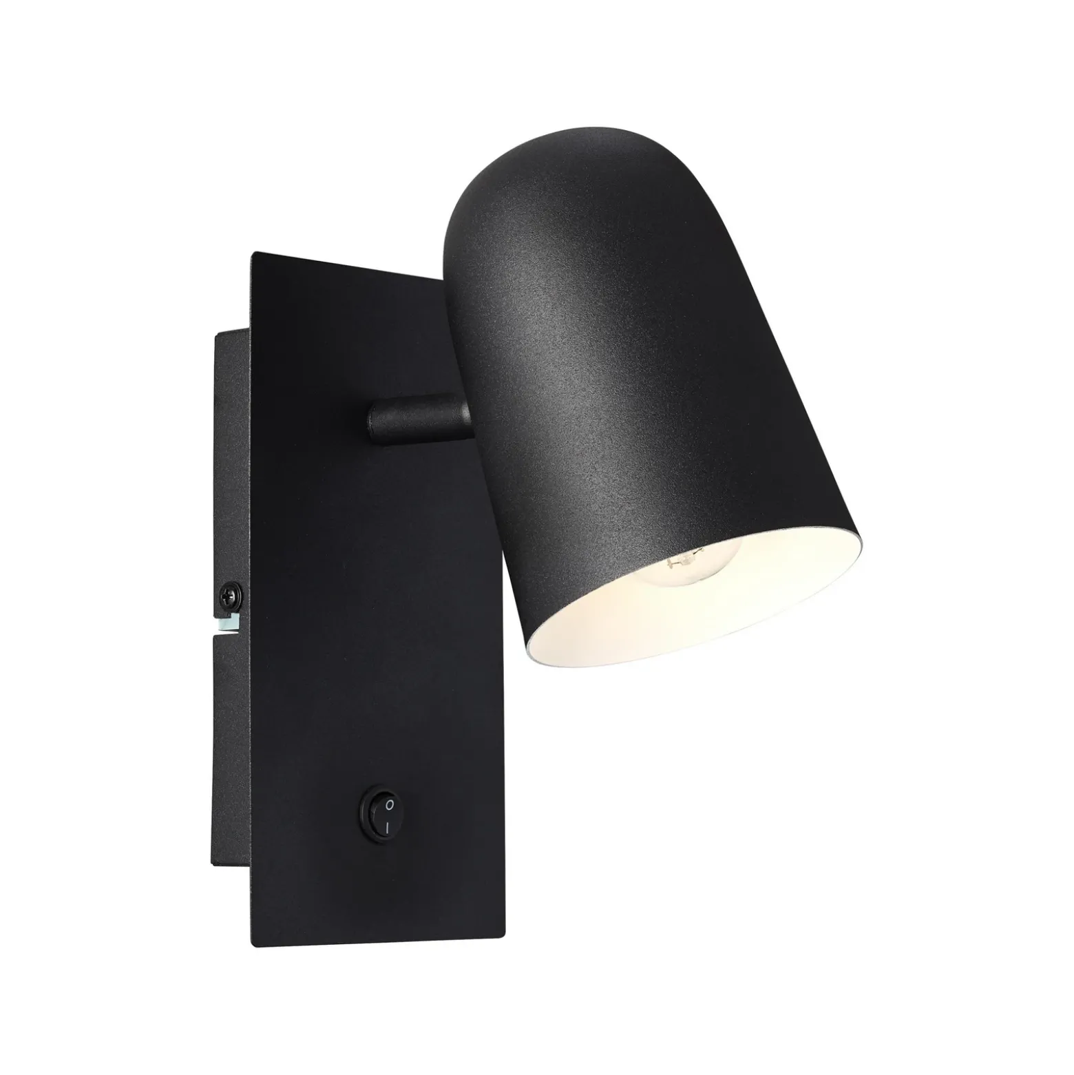 Foco de pared Ayr, negro mate, altura 20 cm, metal