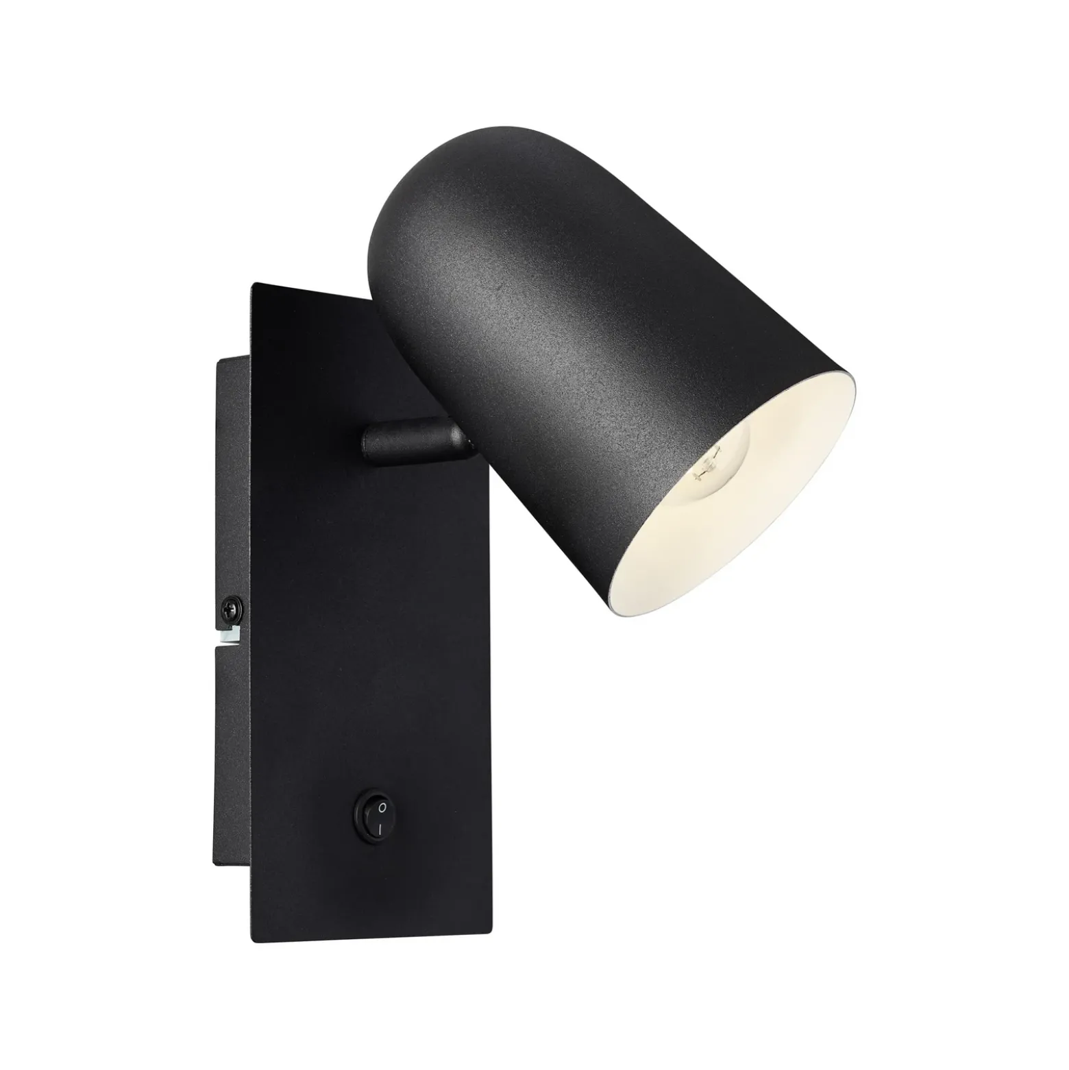 Foco de pared Ayr, negro mate, altura 20 cm, metal