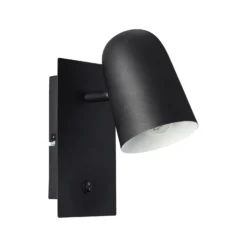 Foco de pared Ayr, negro mate, altura 20 cm, metal