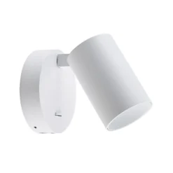 Foco de pared CAN TILT, blanco, Ø 10 cm, metal, interruptor, USB