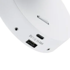 Foco de pared CAN TILT, blanco, Ø 10 cm, metal, interruptor, USB