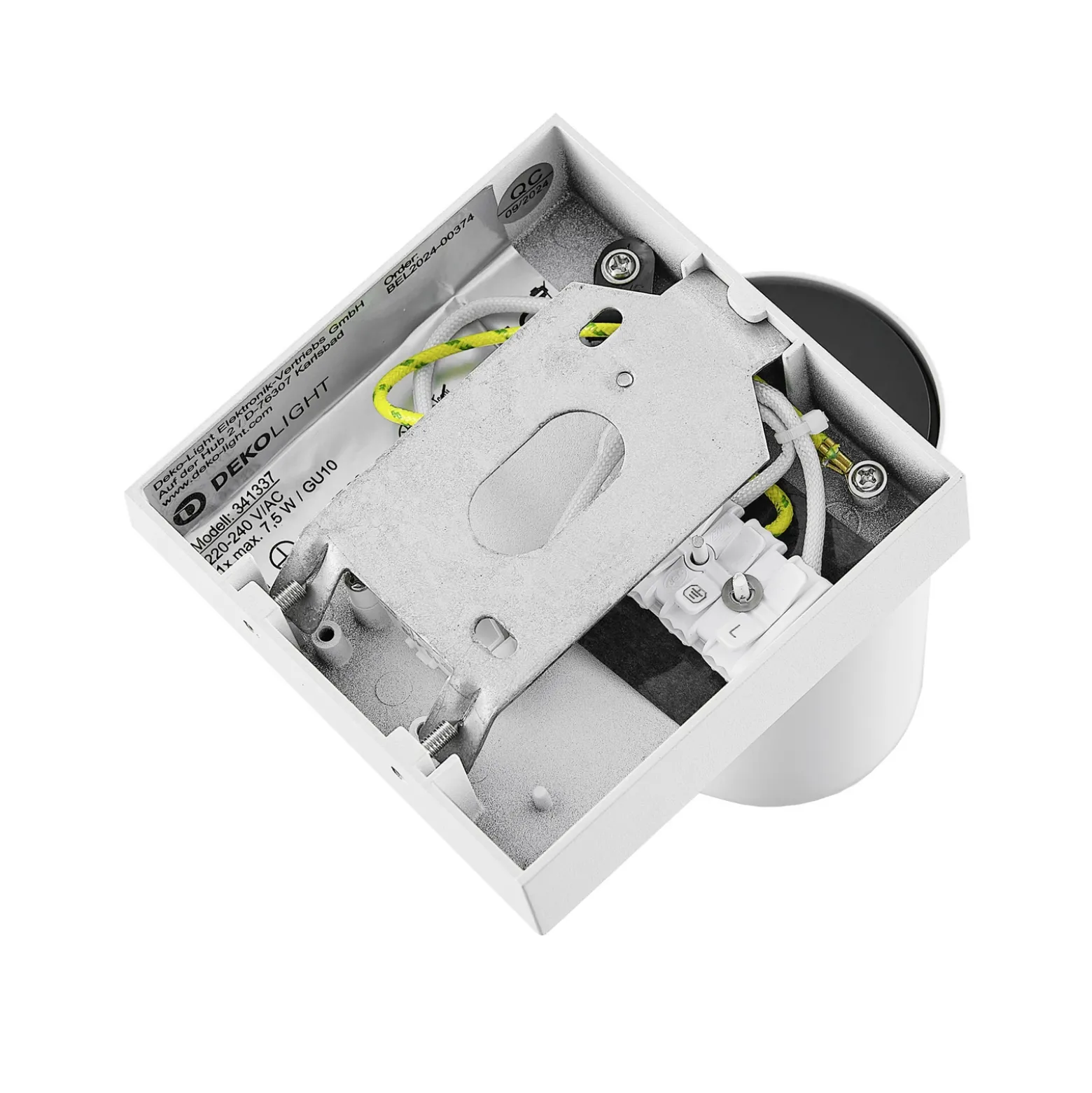Foco de pared CAN TILT, blanco, 10 x 10 cm, metal, interruptor GU10