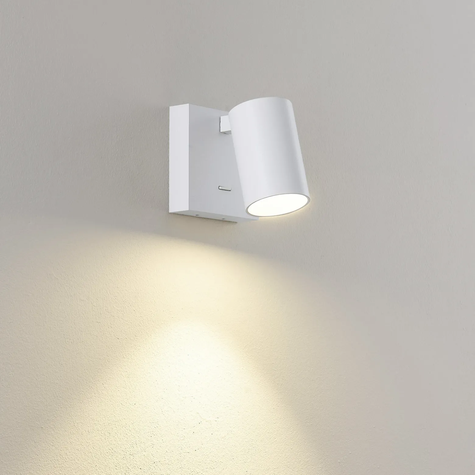 Foco de pared CAN TILT, blanco, 10 x 10 cm, metal, interruptor GU10