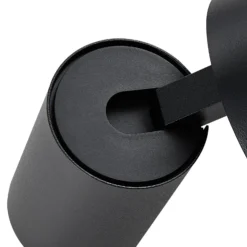 Foco de pared CAN TILT, negro, Ø 10 cm, metal Interruptor USB