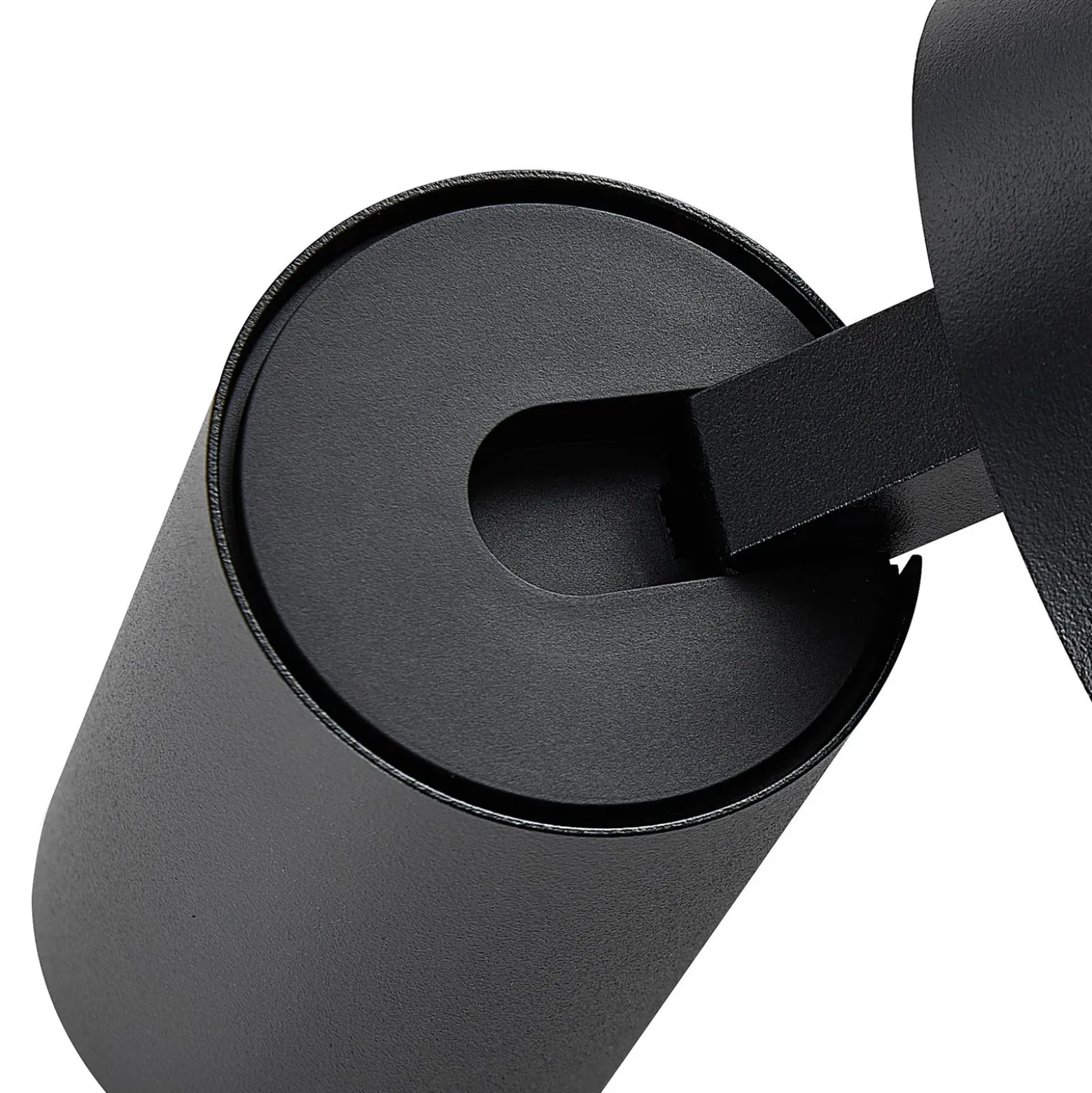 Foco de pared CAN TILT, negro, Ø 10 cm, metal Interruptor USB