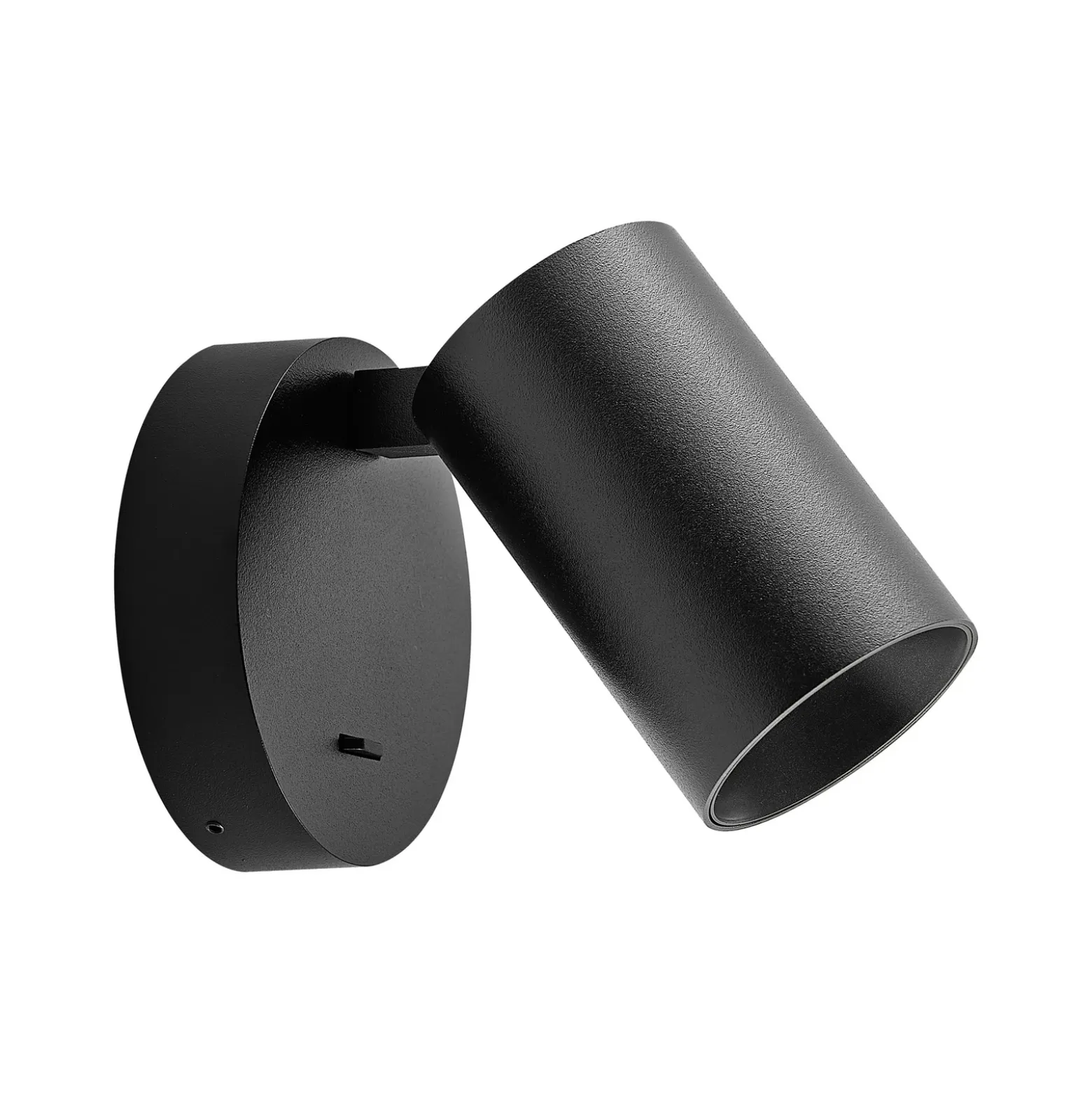Foco de pared CAN TILT, negro, Ø 10 cm, metal, interruptor GU10