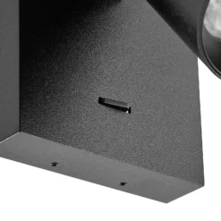Foco de pared CAN TILT, negro, 10 x 10 cm, metal, interruptor GU10