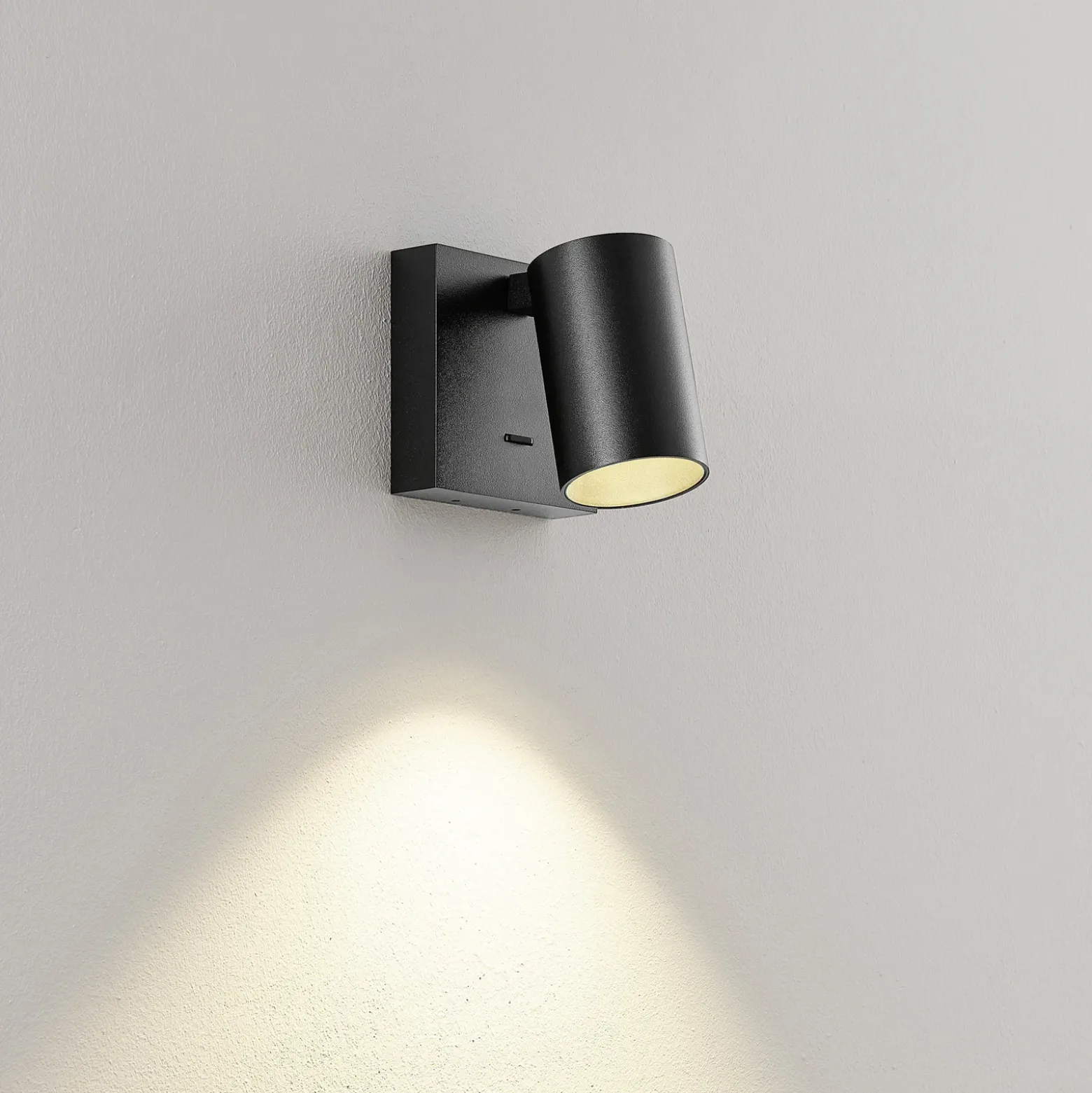 Foco de pared CAN TILT, negro, 10 x 10 cm, metal, interruptor GU10
