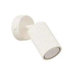 Foco de pared carbono, beige, proyección 16 cm, interruptor, aluminio
