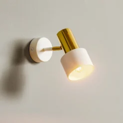 Foco de pared Destin, 1 luz, blanco/latón
