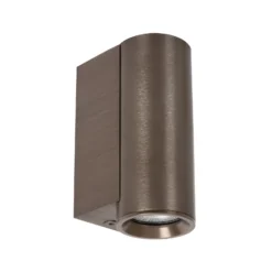 foco de pared Dupla, color óxido, altura 9 cm, metal